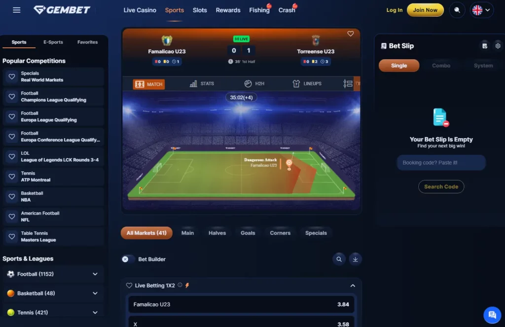 Live Betting with Gembet